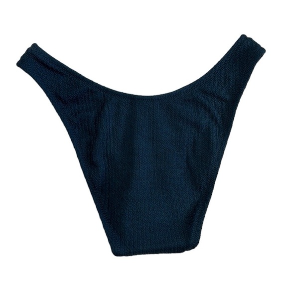 J. Crew Bikini Bottom Women's S Teal Blue Textured Curved Waist Cheeky New 7852 - Picture 3 of 13